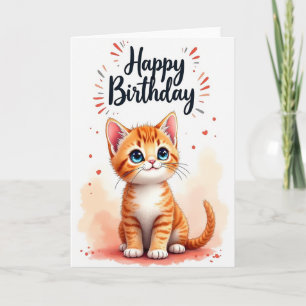 Innocent Kitten Birthday Card