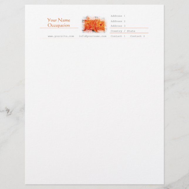 Innocent Orange Custom Letterhead (Front)