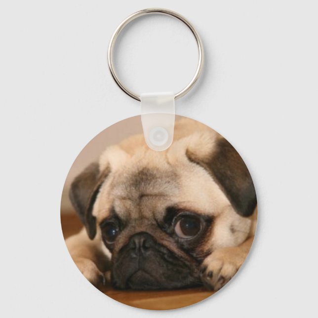 " Innocent " Pug Key Ring (Front)