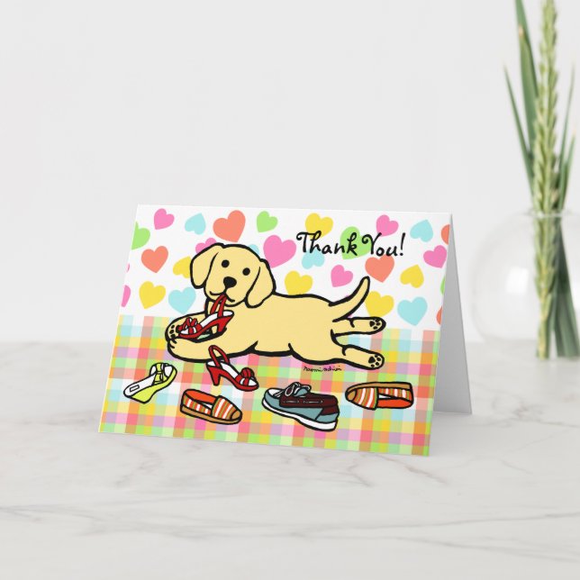 Innocent Yellow Labrador Puppy Thank You (Front)