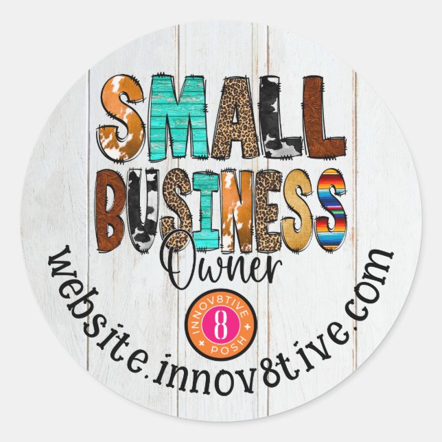 Innov8tive + Posh Small Business Owner Classic Round Sticker (Front)