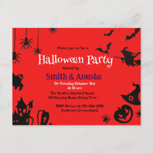 Innovation Adult Halloween Party Red Background Holiday Postcard