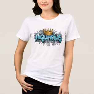 Innovative Aquarius Zodiac Graffiti Airbrush Tri-Blend Shirt