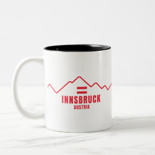 Innsbruck Austria Flag Mountain Two-Tone Coffee Mug