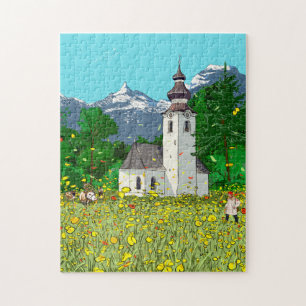  Innsbruck Austria Landscape Whimsical Art Jigsaw Puzzle