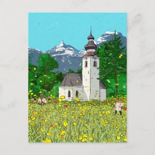 Innsbruck Austria Landscape Whimsical Art Postcard