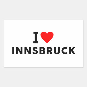 Innsbruck Austria love city heart like travel Rectangular Sticker