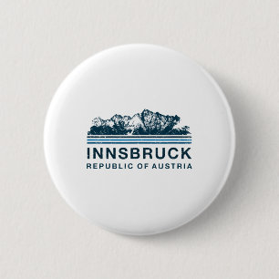 Innsbruck Austria Mountains Austrian Skiing Vintag 6 Cm Round Badge