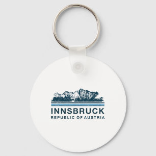 Innsbruck Austria Mountains Austrian Skiing Vintag Key Ring