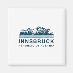 Innsbruck Austria Mountains Austrian Skiing Vintag Magnet