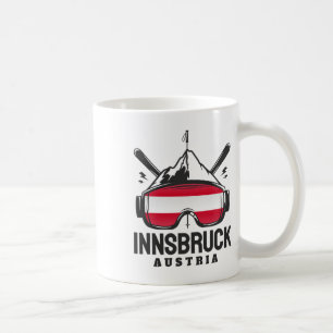 Innsbruck Austria Ski Resort Retro Skiing Coffee Mug
