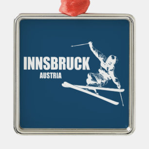 Innsbruck Austria Skier Metal Ornament