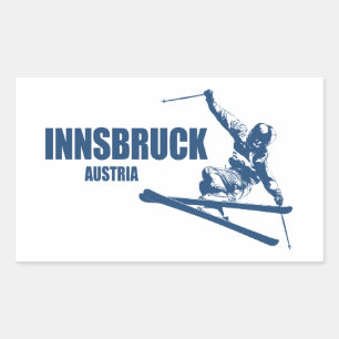 Innsbruck Austria Skier Rectangular Sticker