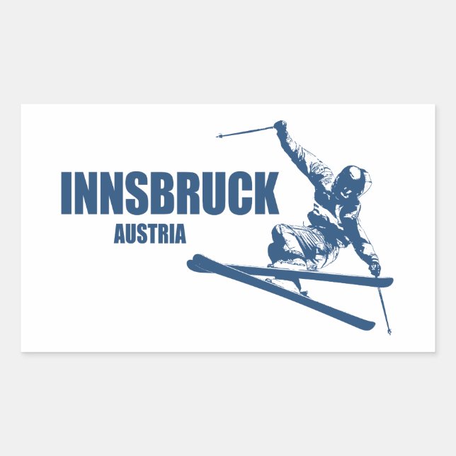 Innsbruck Austria Skier Rectangular Sticker (Front)
