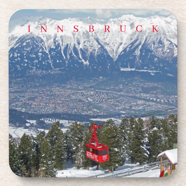 Innsbruck cable car view coasters (Front)