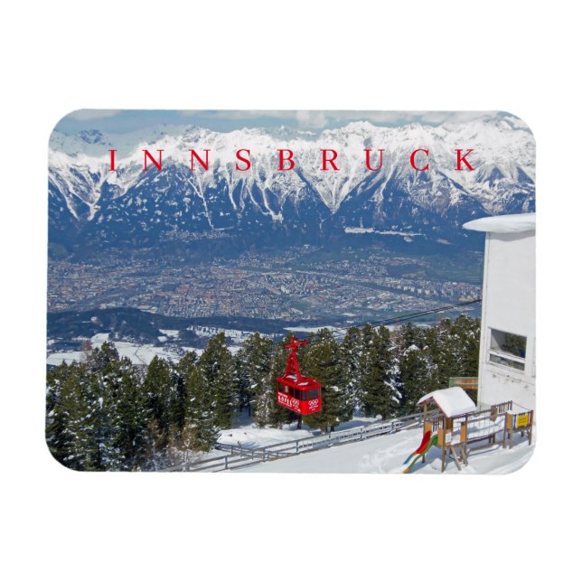 Innsbruck cable car view fridge magnet (Horizontal)