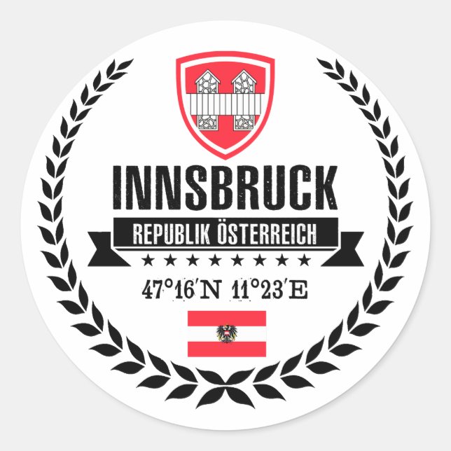 Innsbruck Classic Round Sticker (Front)