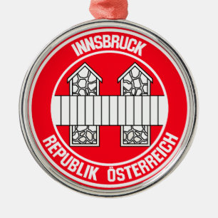 Innsbruck Round Emblem Metal Ornament