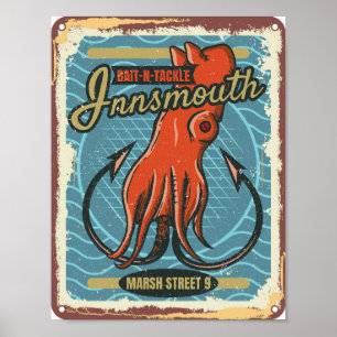 Innsmouth Bait and Tackle Fishing Lovecraft Poster
