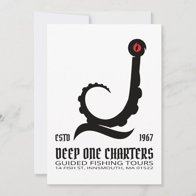 Innsmouth Fishing Tours Cthulhu Lovecraft Invitation (Front)