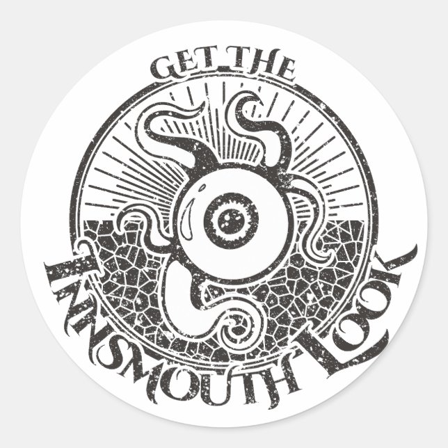 Innsmouth Look Tentacle Lovecraftian Classic Round Sticker (Front)