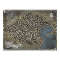 Innsmouth map, Lovecraft world - Photo Enlargement