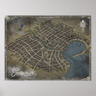 Innsmouth map, Lovecraft world Poster