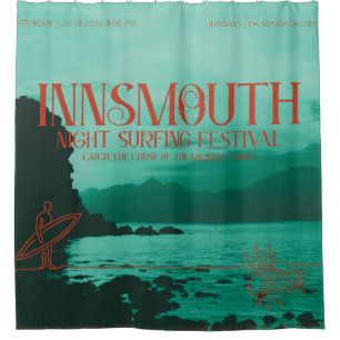 Innsmouth Night Surfing Festival Poster Shower Curtain