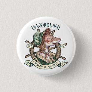 Innsmouth Salt & Sable - Shark Lady 3 Cm Round Badge