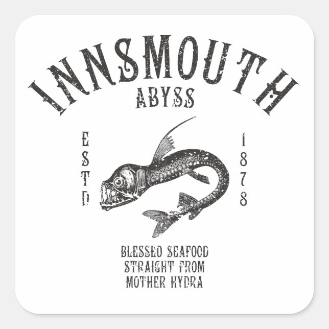 Innsmouth Seafood Deep-sea Fish Viperfish Square Sticker (Front)
