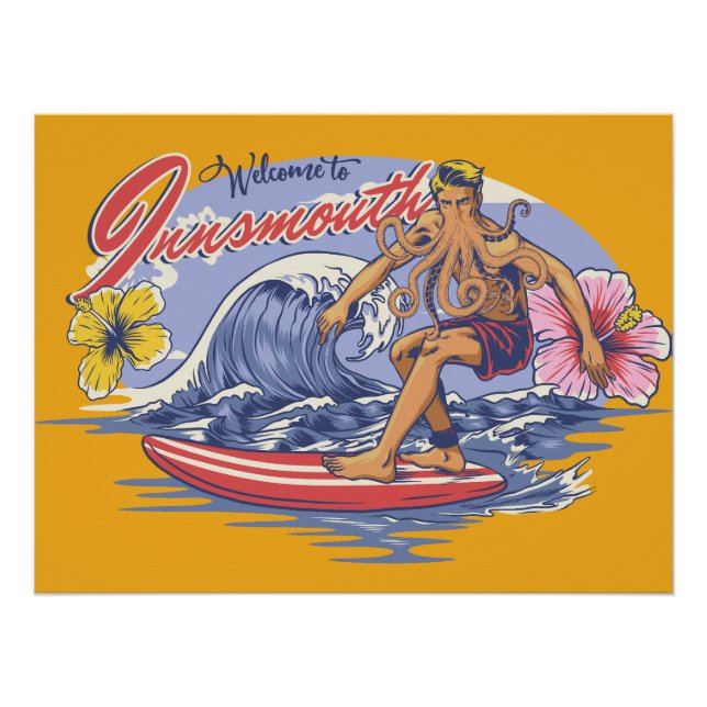 Innsmouth Surfing Lovecraft Poster (Front)