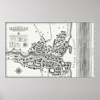 Innsmouth vintage map poster