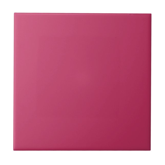Innuendo Dark Pink, Solid Colour Rose Pink Ceramic Tile (Front)