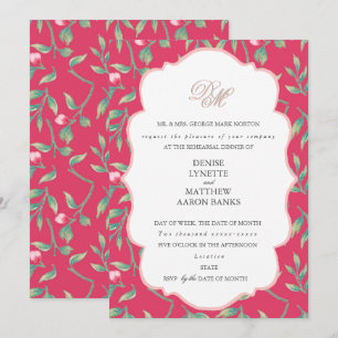 Innuendo Pink and Gossamer Pink Rehearsal Dinner Invitation