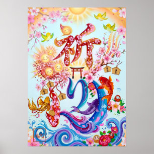 Inori: Elegant Calligraphy "Prayer" (Inori) Art Poster