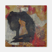 Inquisitional Yoga Girl - Square Magnet