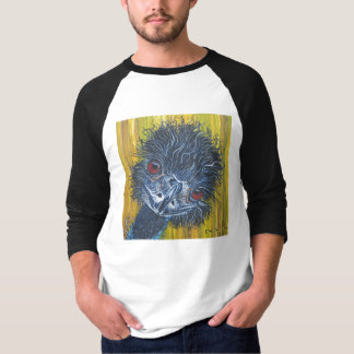 Inquisitive Emu 3/4 sleeve 2 colour T-shirt