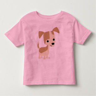 Inquisitive little dog cartoon toddler T-shirt