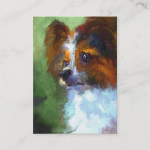 Inquisitive Papillon Profile Business Cards