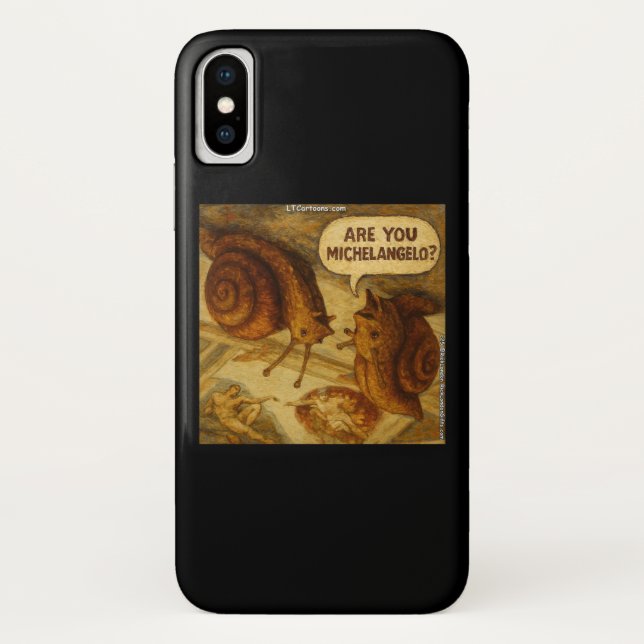 Inquisitive Snail & Michelangelo Parody Cartoon  Case-Mate iPhone Case (Back)