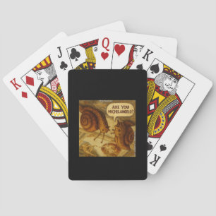 Inquisitive Snail & Michelangelo Parody Cartoon Playing Cards