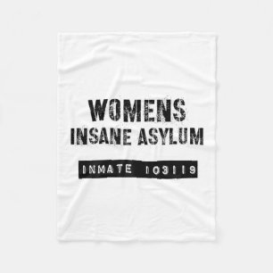 Insane Asylum Costume Halloween Psych Ward _1  Fleece Blanket