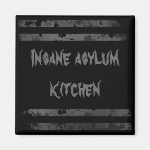 Insane asylum Halloween fridge magnet