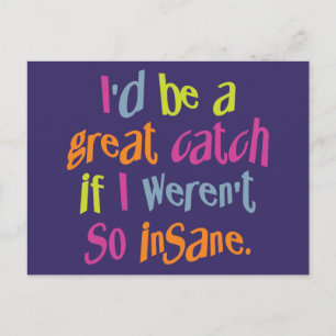 Insane Catch custom colour postcards