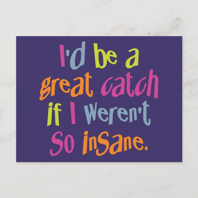 Insane Catch custom colour postcards (Front)