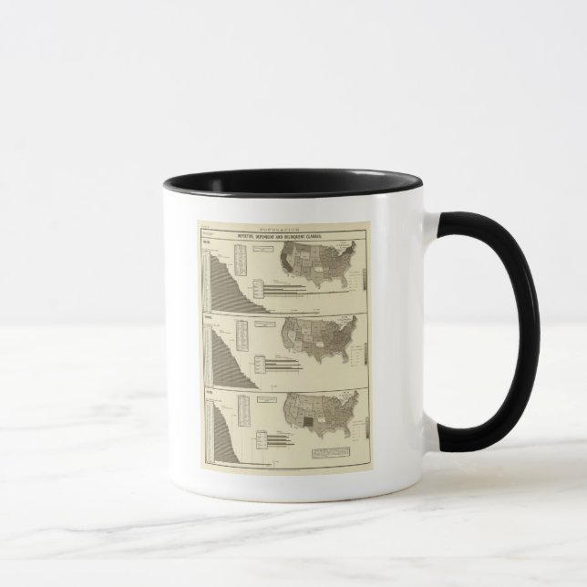 Insane, Idiotic, Blind statistical map Mug (Right)