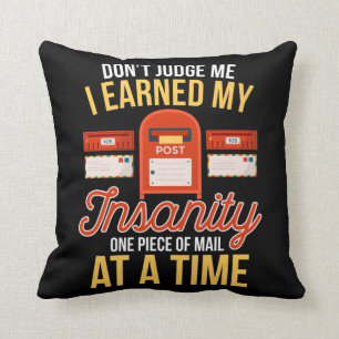 Insane Postman Funny Christmas Retired Mailman Cushion
