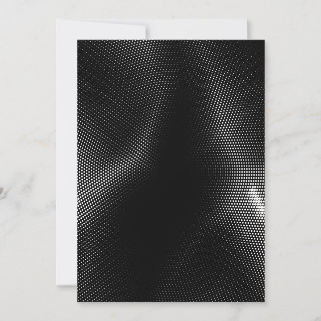 Insanely Black Shimmer Pattern Wedding Invitation (Front)