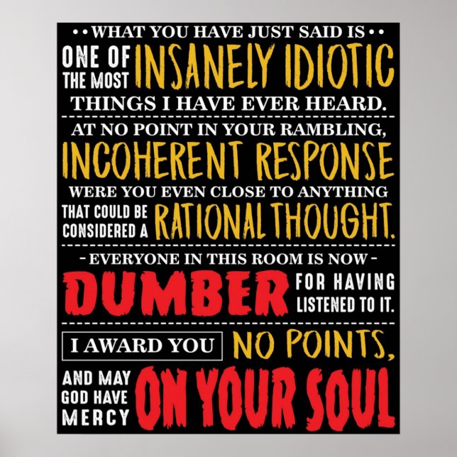 Insanely Idiotic Poster (Front)