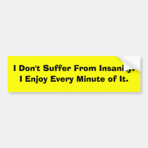 INSANITY BUMPER STICKER